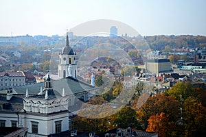 Vilnius autumn panorama from Gediminas castle tower