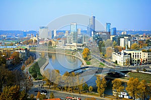 Vilnius autumn panorama from Gediminas castle tower