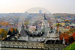 Vilnius autumn panorama from Gediminas castle tower