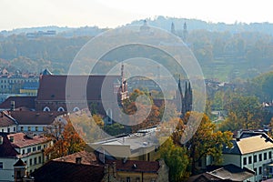 Vilnius autumn panorama from Gediminas castle tower