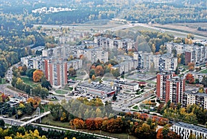 Vilnius city aerial view - Lithuanian capital