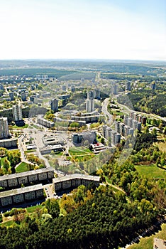 Vilnius city capital of Lithuania aerial view