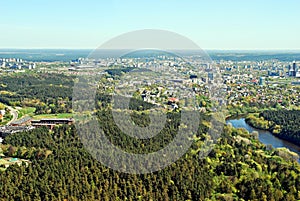 Vilnius city capital of Lithuania aerial view