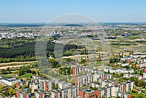 Vilnius city capital of Lithuania aerial view