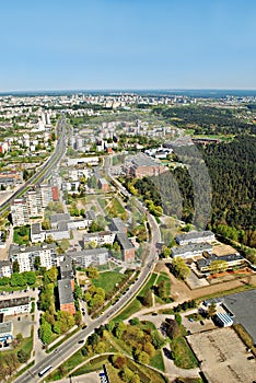 Vilnius city capital of Lithuania aerial view