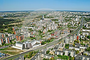 Vilnius city capital of Lithuania aerial view