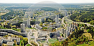 Vilnius city capital of Lithuania aerial view