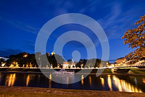 Vilnius city at night photo