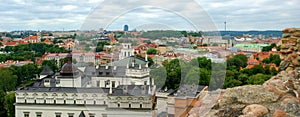 Vilnius city panorama from Gediminas hill.