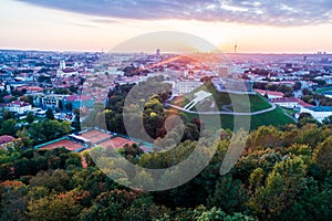 Vilnius Gediminas castle from above