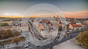 Vilnius, Lithuania: aerial view of main street