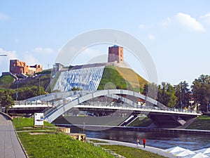 Vilnius, Lithuania Gediminas` Hill with funicular Gediminas Fort