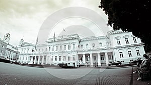 Building of Presidential Palace of Lithuania with guards and security