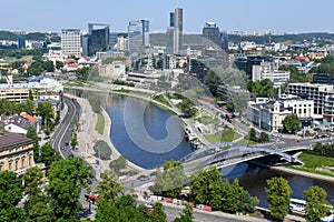 View at river Niris in the center of Vilnius on Lithuania
