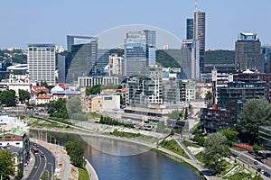 View at river Niris in the center of Vilnius on Lithuania