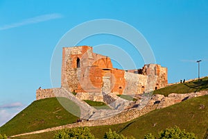 Vilnius Lithuania. Remains Of Ancient Fortress Of Upper Castle On Gediminas Hill,