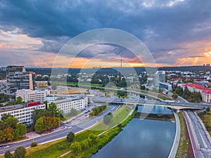 VIlnius Neris river and the bridge