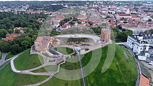 Vilnius Old Town, Lithuania. Gediminas Castle and Old Town in Background.