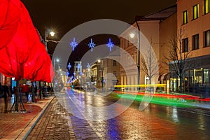 Vilnius. Prospect Gedemin at night.