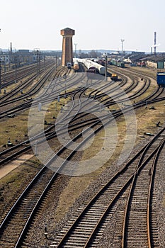 Vilnius region, railway station on a sunny day