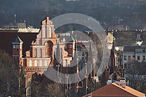 Vilnius roof and churches city view