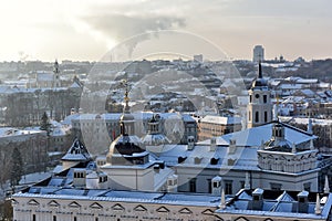 Vilnius roofs winter view