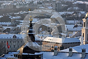 Vilnius roofs winter view