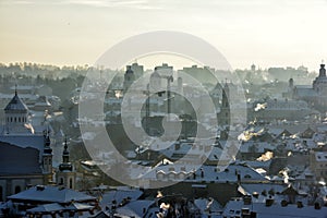 Vilnius roofs winter view