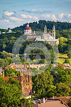 Vilnius summer panoramic view from Gediminas castle tower. Lithuania.