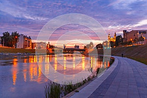 Vilnius at sunset, Lithuania, Baltic states.