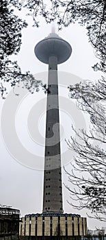 Vilnius TV Tower disappearing in the fog