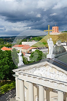 Vilnius, view at Cathedral of St. Stanislaus and St. Vladislav a