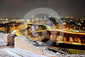 Vilnius Winter Panorama From Gediminas Castle Tower