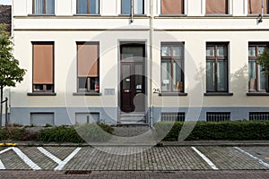 Vilvoorde, Flemish Region - Belgium : Facade and entrance of the Police court and the district court house