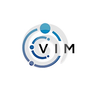 VIM letter technology logo design on white background. VIM creative initials letter IT logo concept. VIM letter design