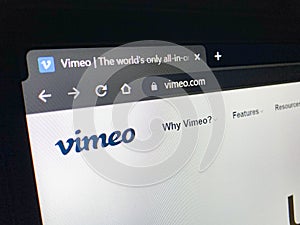 Vimeo.com web page, visual media site