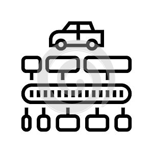 vin code decoder line icon vector illustration