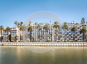 Vina del Mar skyline at Estero River with Brunet Castle - Vina del Mar, Chile