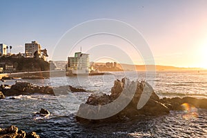 Vina del Mar skyline at sunset - Vina del Mar, Chile