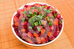 Vinaigrette Russian beetroot salad