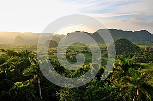 Vinales valley at sunset