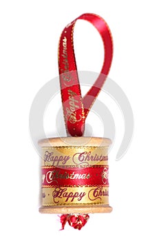 Vinatge cotton reel handmade christmas decoration