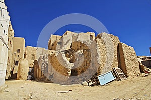 The vinatge street in Tarim, Yemen