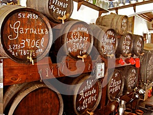 Vine barrels on the spaine market