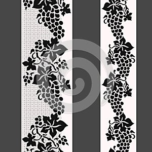 Vine border. Lace seamless pattern.