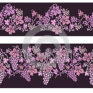 Vine border. Lace seamless pattern.