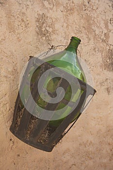 Vine bottle on the wall