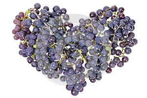 Vine grapes heart concept