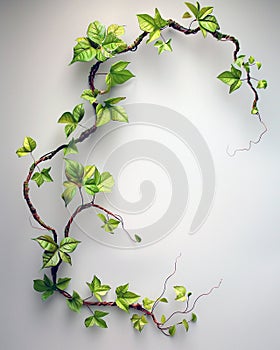 A vine that grows upwards as you scroll, revealing new leaves content and occasional flowers special offers , advertise photo