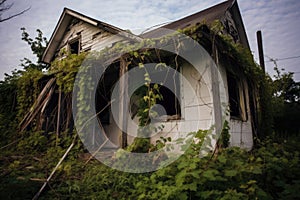 vine-wrapped house abandonment due to a split